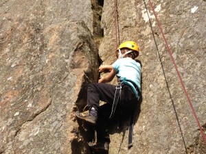 Scout climbing at Duntelchaig